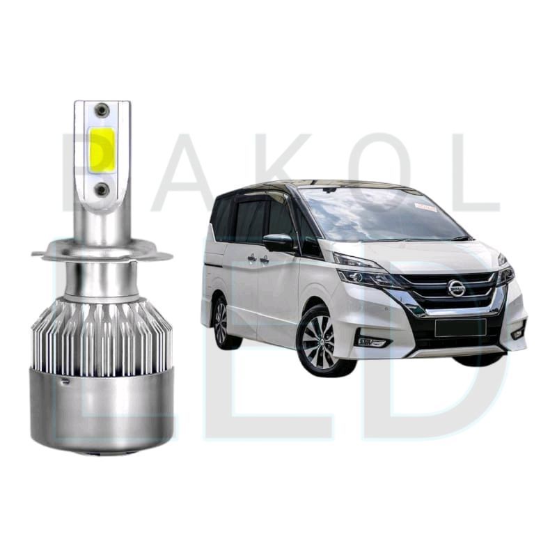 2pcs Lampu Utama Jauh LED H9 COB Mobil Nissan Serena C27 BL