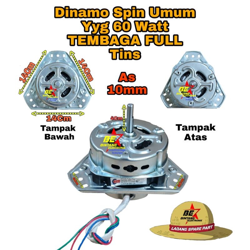 DINAMO SPIN MESIN CUCI KAKI 3 MOTOR SPIN YYG 60 Tins MOTOR PENGERING MESIN CUCI UMUM no.7