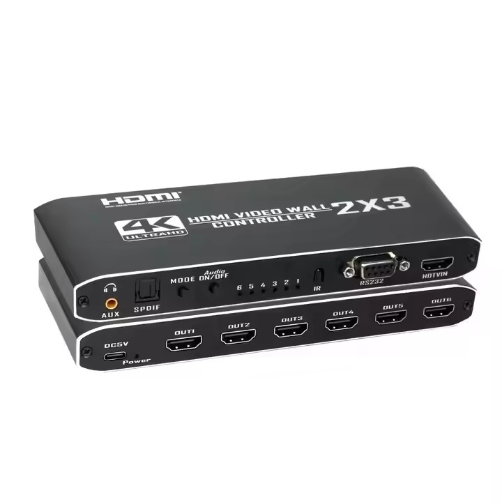 4K 2x3 Video Wall Controller 1080P HDMI TV Wall Controller 2x3 2x2 1x3 1x4 for 6 Screens Splicer Pro