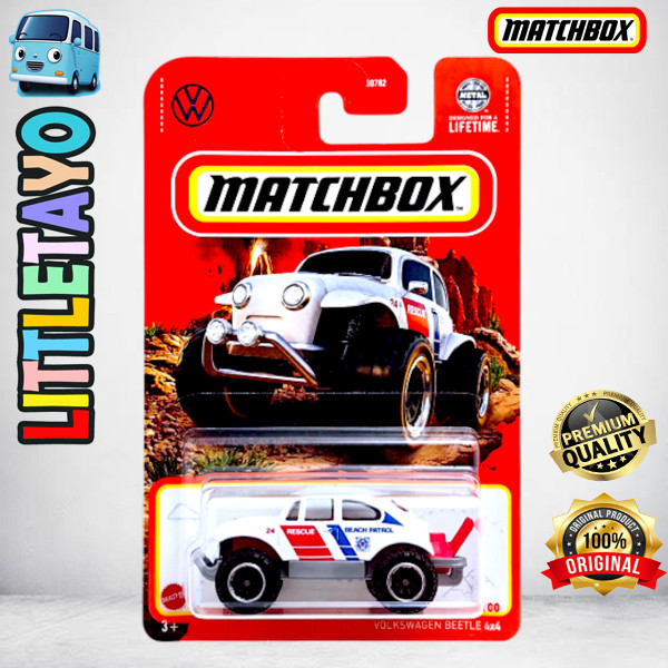 Matchbox Volkswagen Beetle 4x4 Putih Diecast Mobil VW Beach Police Patrol Rescue