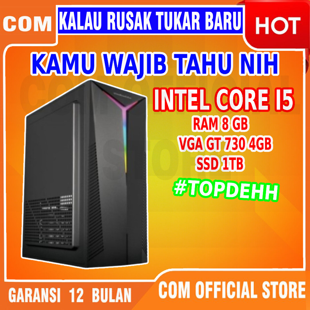 PC Gaming Komputer Computer INTEL CORE I5 Fullset Full Set Ram 8Gb HDD 1TB BERGARANSI
