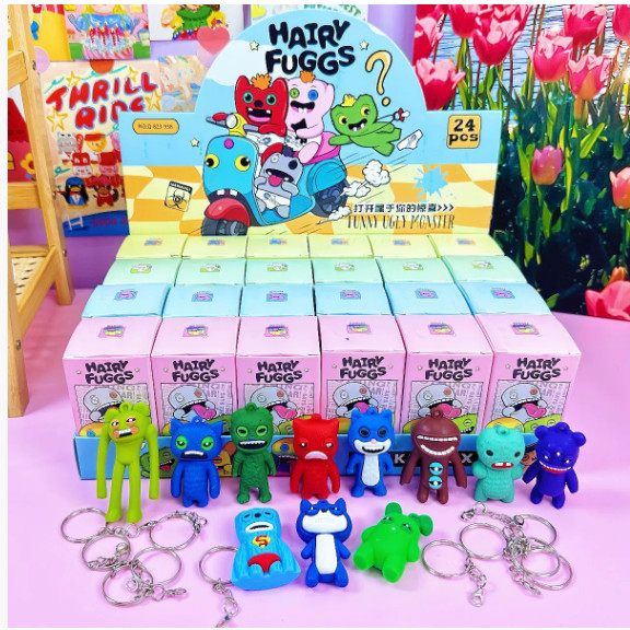 Fuggler Orignal Blind Box Keychain Pent Model Doll Funny Ugly Monster Figure Statue 685cm Ornaments 