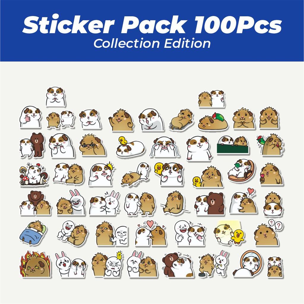 Hot Stiker Stiker Jimmy The Guinea Pig Lucu Anti Air Stikers Berperekat Waterproof Sticker Decal Bua