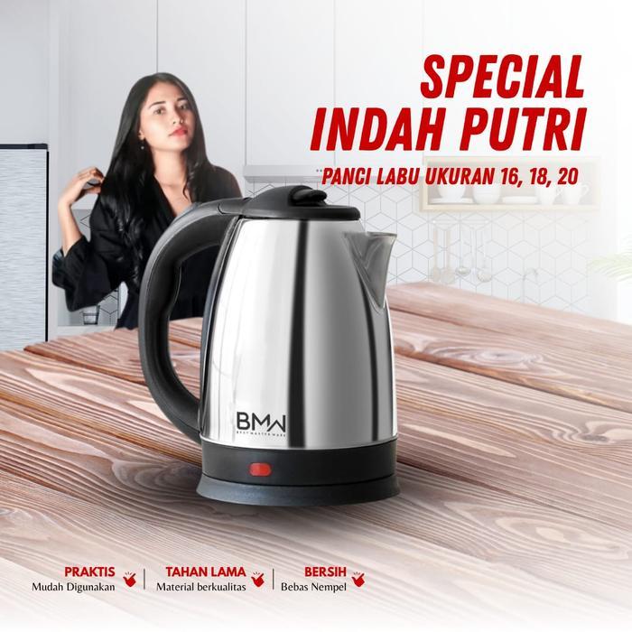 Special Indah Putri - Kettle Elektrik 2 Liter Teko Listrik 300 Watt Teko Listrik Stainless Steel Pem