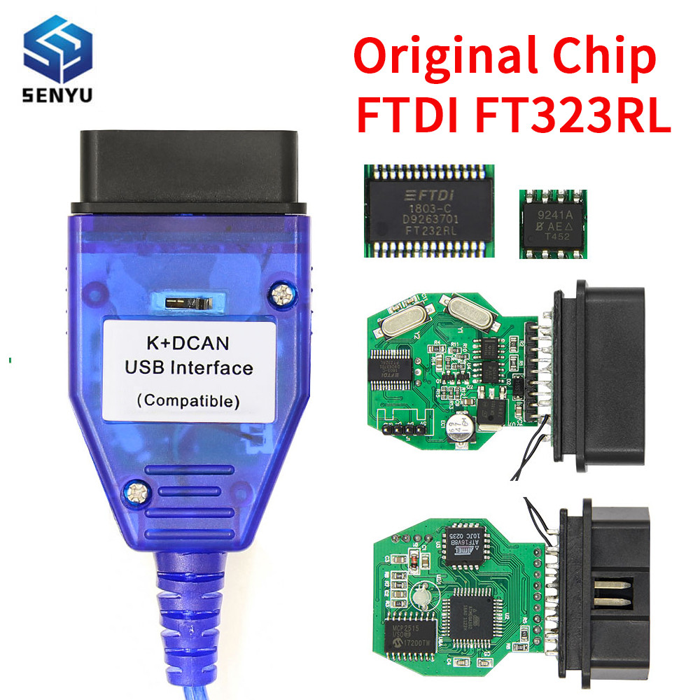 for BMW K+DCAN Car agnostic Tool FT FT232RL with Swit K DCAN K CAN OBD 2 IN-PA Scanner Cable E60 E90
