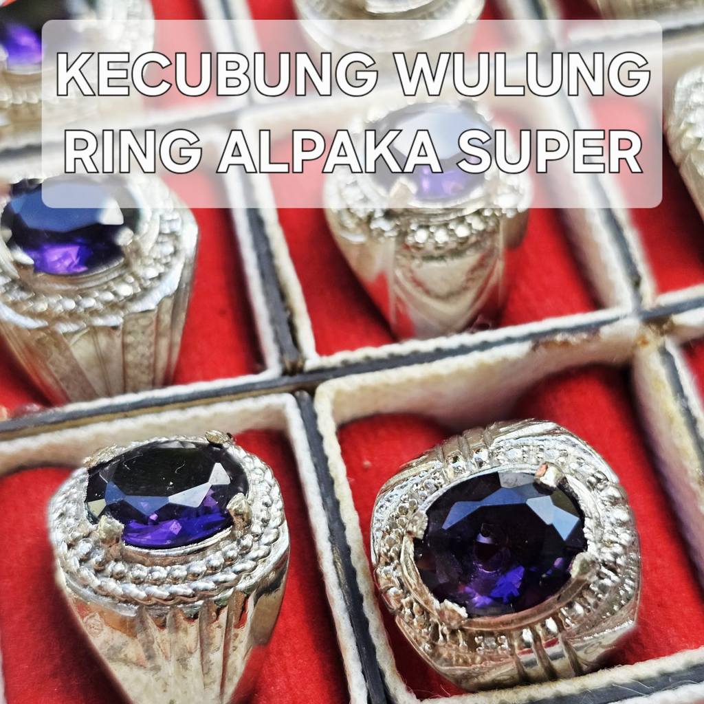 BISA COD. Cincin Batu Akik Kecubung Wulung Cutting Diamond Crystal / Cincin Kecubung Wulung Ungu Cut