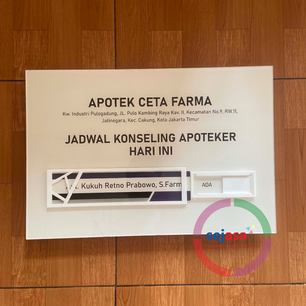 Papan Informasi Apotek, Papan Praktek Apoteker