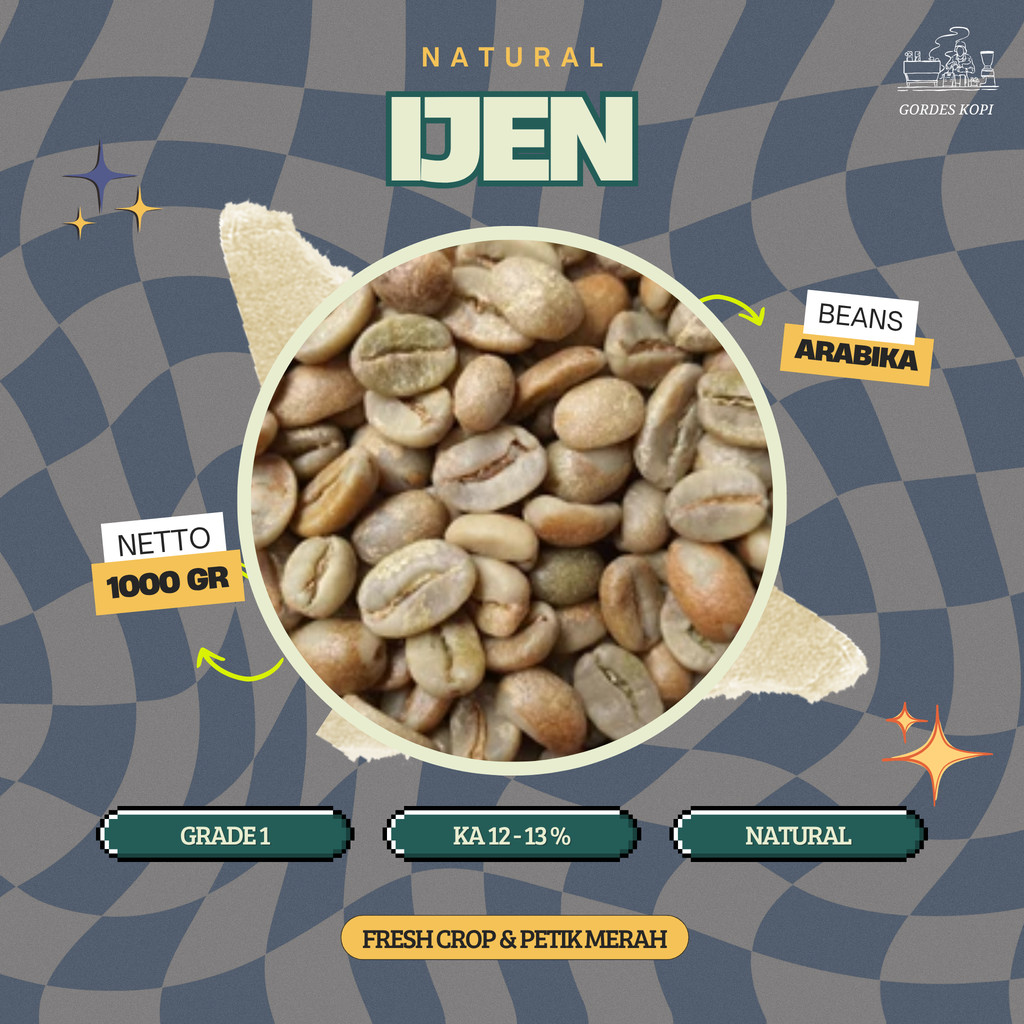 Green Bean Arabika Natural Ijen | Biji Kopi Mentah 1Kg