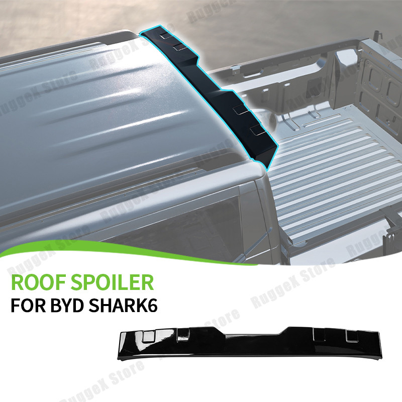 Rear Window Spoiler ABS Black For BYD Shark 6 Pickup 2024 2025 Car Rear Wing Spoiler Exterior Auto A