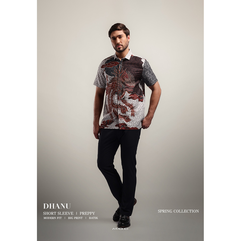 MOC Kemeja Batik Lengan Pendek Pria DHANU - BEIGE