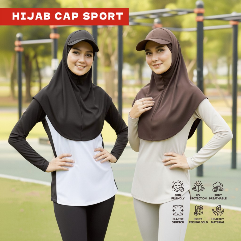 Hijab Instan Sport Topi Hijab Topi Olahraga Hijab Instan Topi Jersey