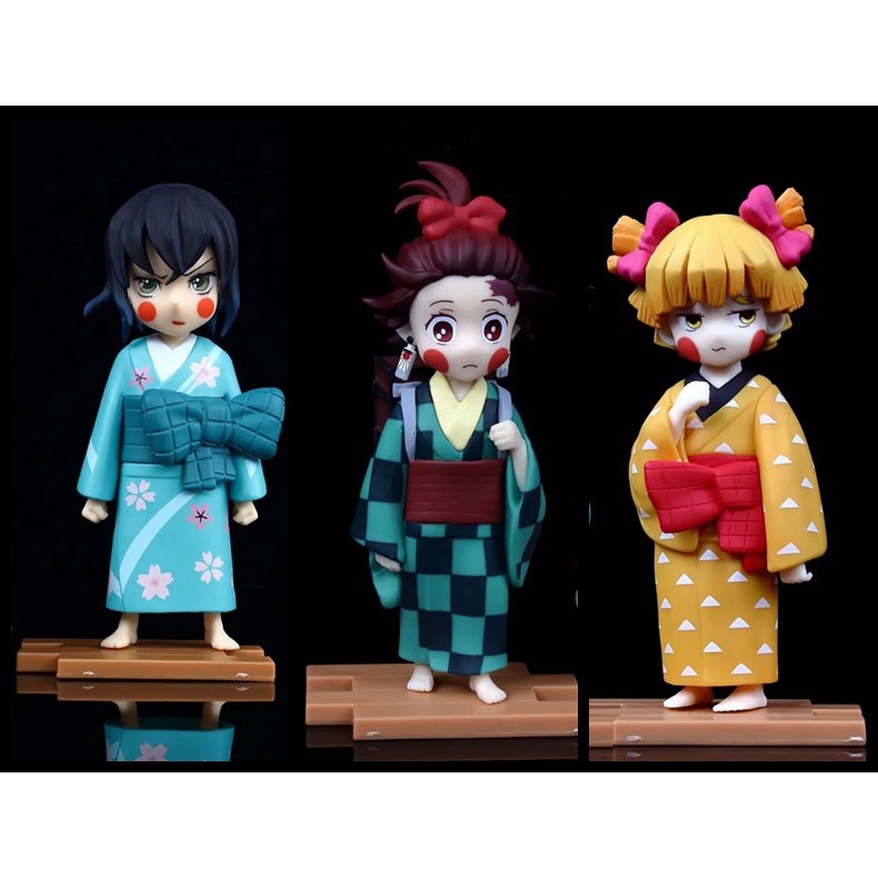 Demon Slayer: The Hinokoji Arc - Tanjiro, Inosuke, and Zenitsu Twin Head Statue Display Box Figures