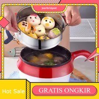 PANCI  KUKUS+GORENG  - Panci Mini Listrik Multifungsi Stainless Elektrik