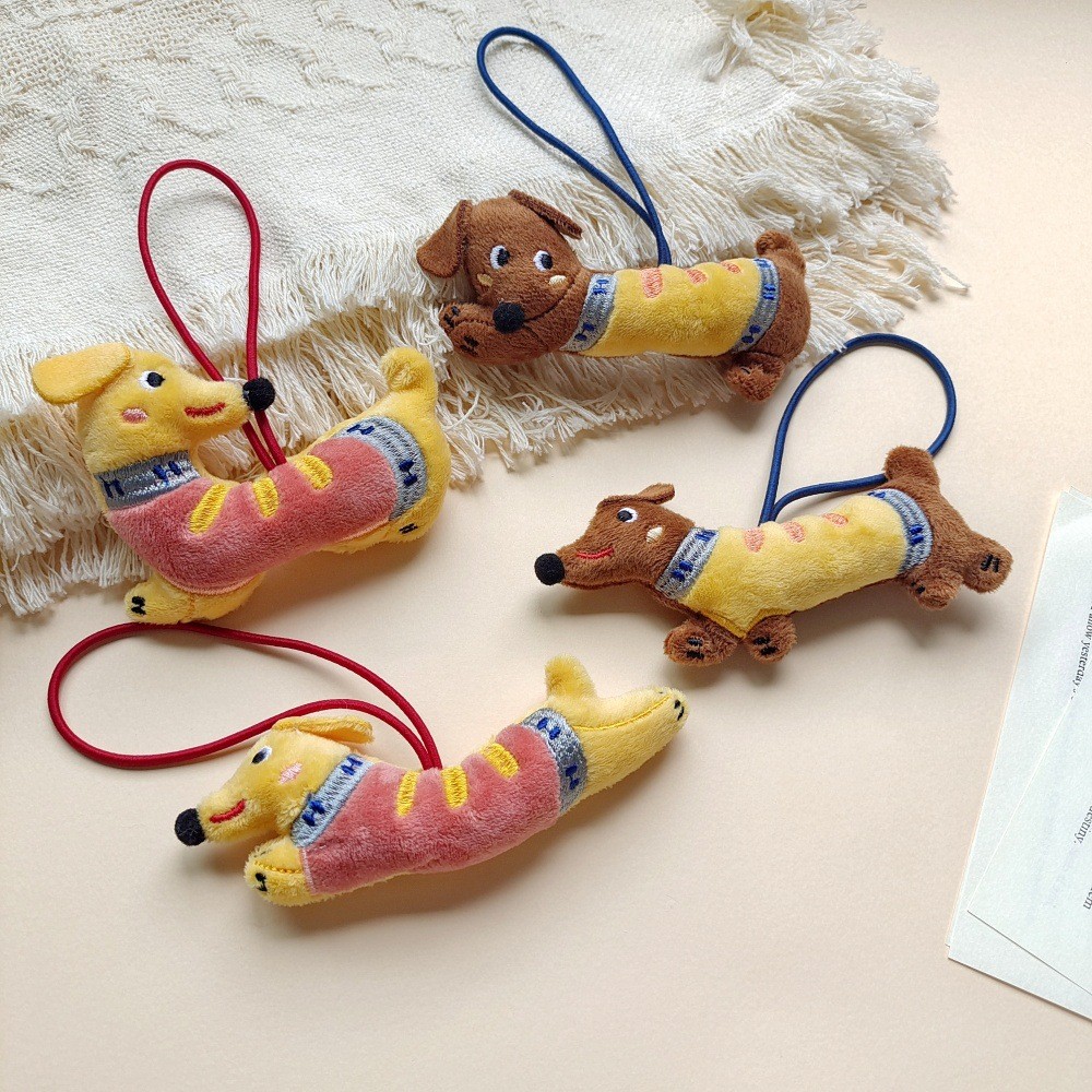 Boneka Plush Anjing Kartun Hiasan Gantung Dekorasi Dachshund Lucu