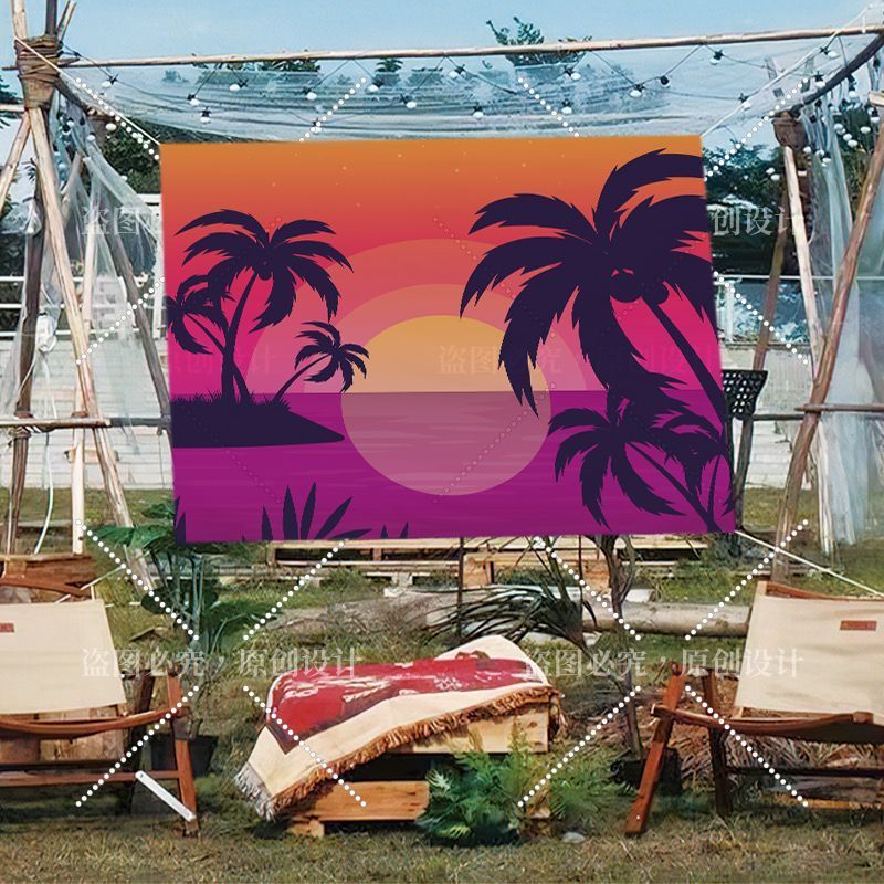 Kain Latar Belakang Pemandangan Pohon Kelapa Pantai Kain Latar Belakang Foto Siaran Langsung Dekoras