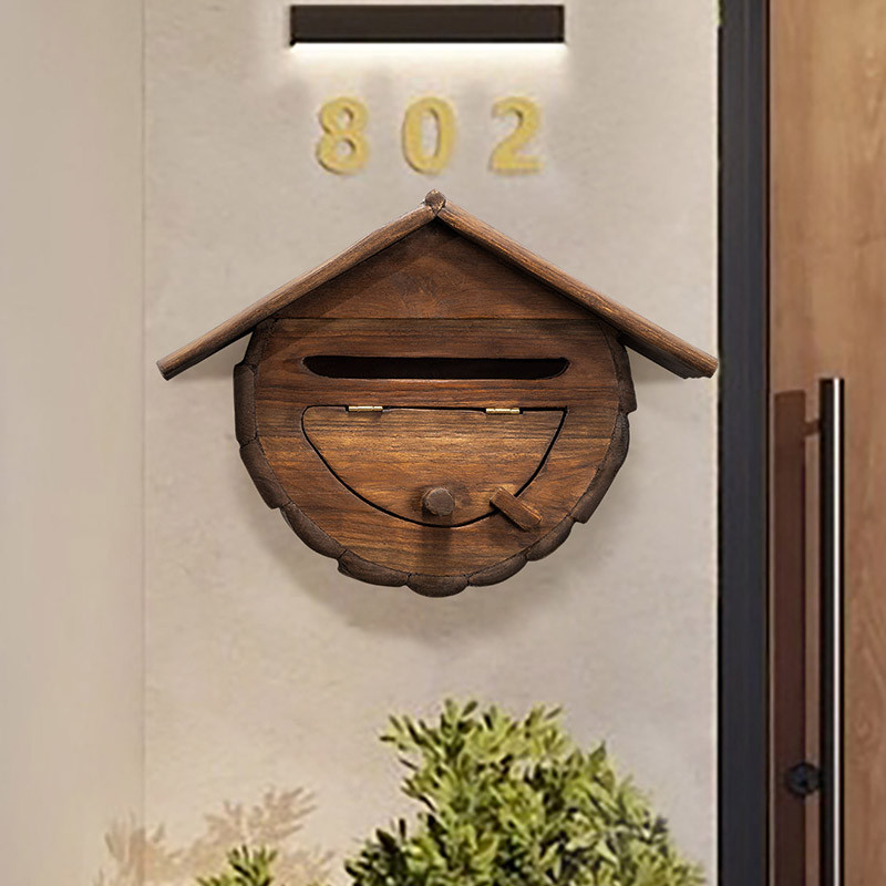 Thai Retro House Mailbox Villa Water and Electricity Bill Box Hanging Wall Outdoor Rainproof Suggest