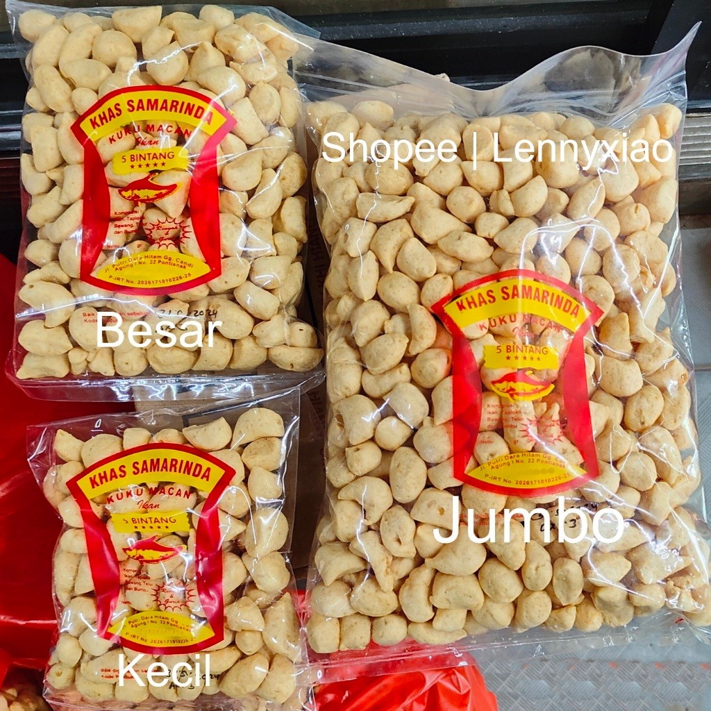 Kuku Macan Samarinda JUMBO 500 Gr Gram Amplang Getas Kerupuk Snack Ikan Pipih Belidak Belida khas Ka