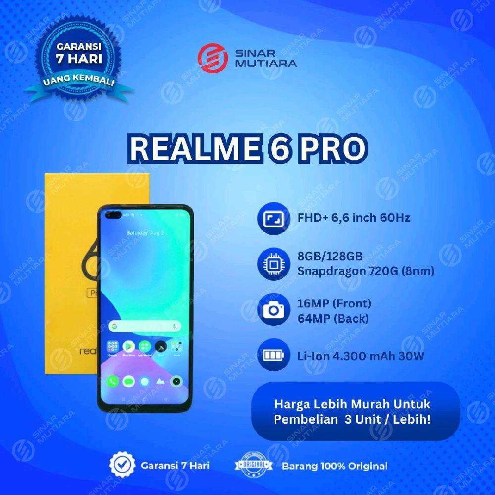 REALME 6 PRO 8/128 GB HP SECOND ORIGINAL SINAR MUTIARA CELL