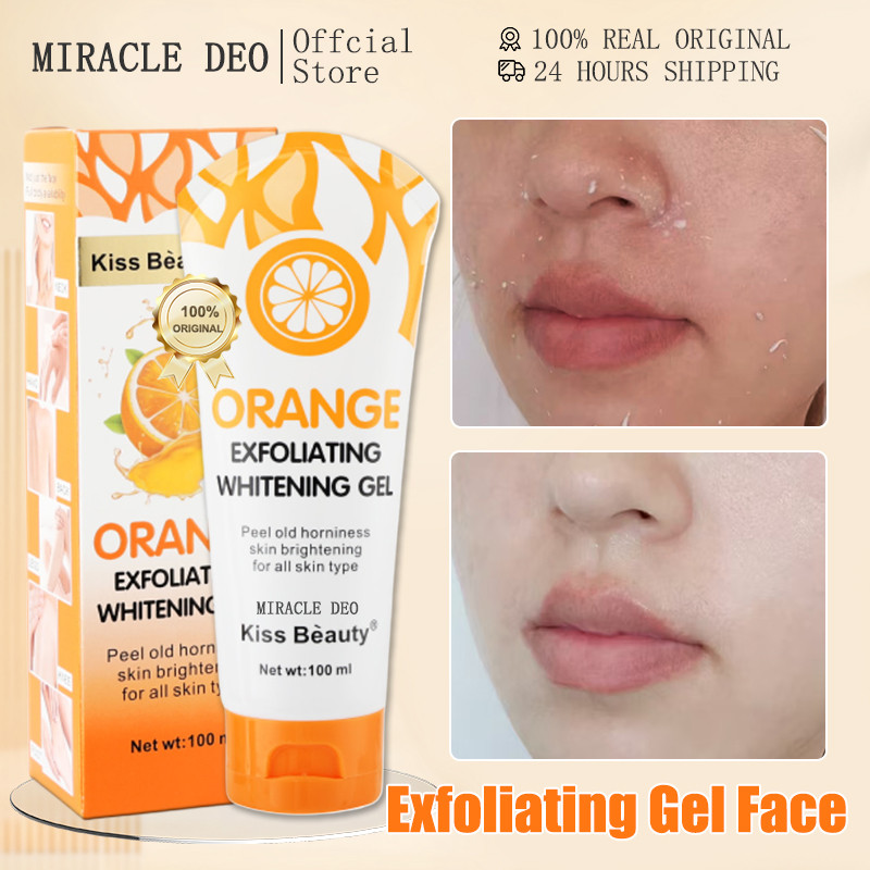 MIRACLE DEO Exfoliating Gel Face Eksfoliasi Wajah Blackhead Cleaner Orange Exfoliating Whitening Gel