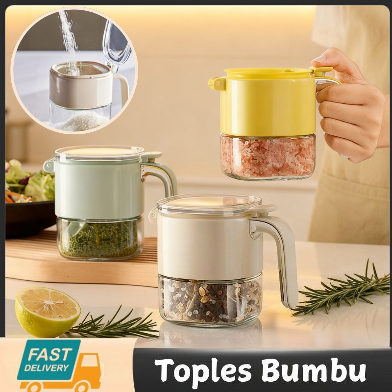 Toples Bumbu Kotak Bumbu Rak Wadah Bumbu Dapur Toples Bumbu Garam Dari Kaca