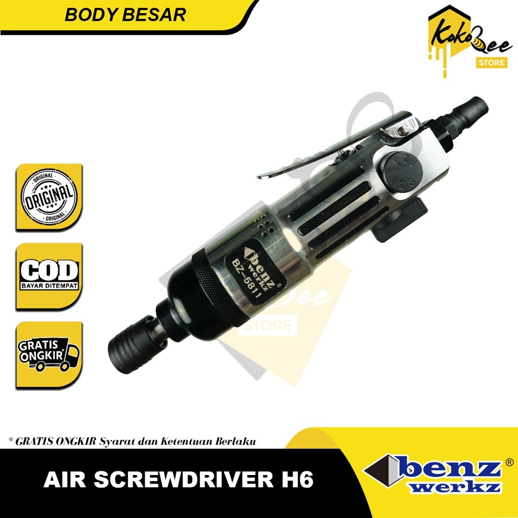 Obeng Angin Impact Screwdriver 1/4 Inch Body Besar Multifungsi Alat Pasang Sekrup
