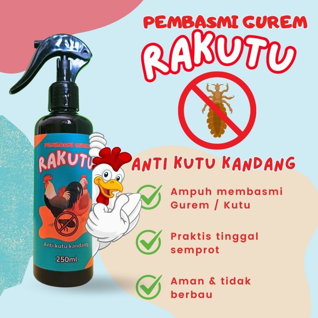 Obat SEMPROT Membasmi Gurem kandang Ayam Kutu Jamur Unggas Bebek zeorfarm Spray Pembasmi GUREM AYAM 