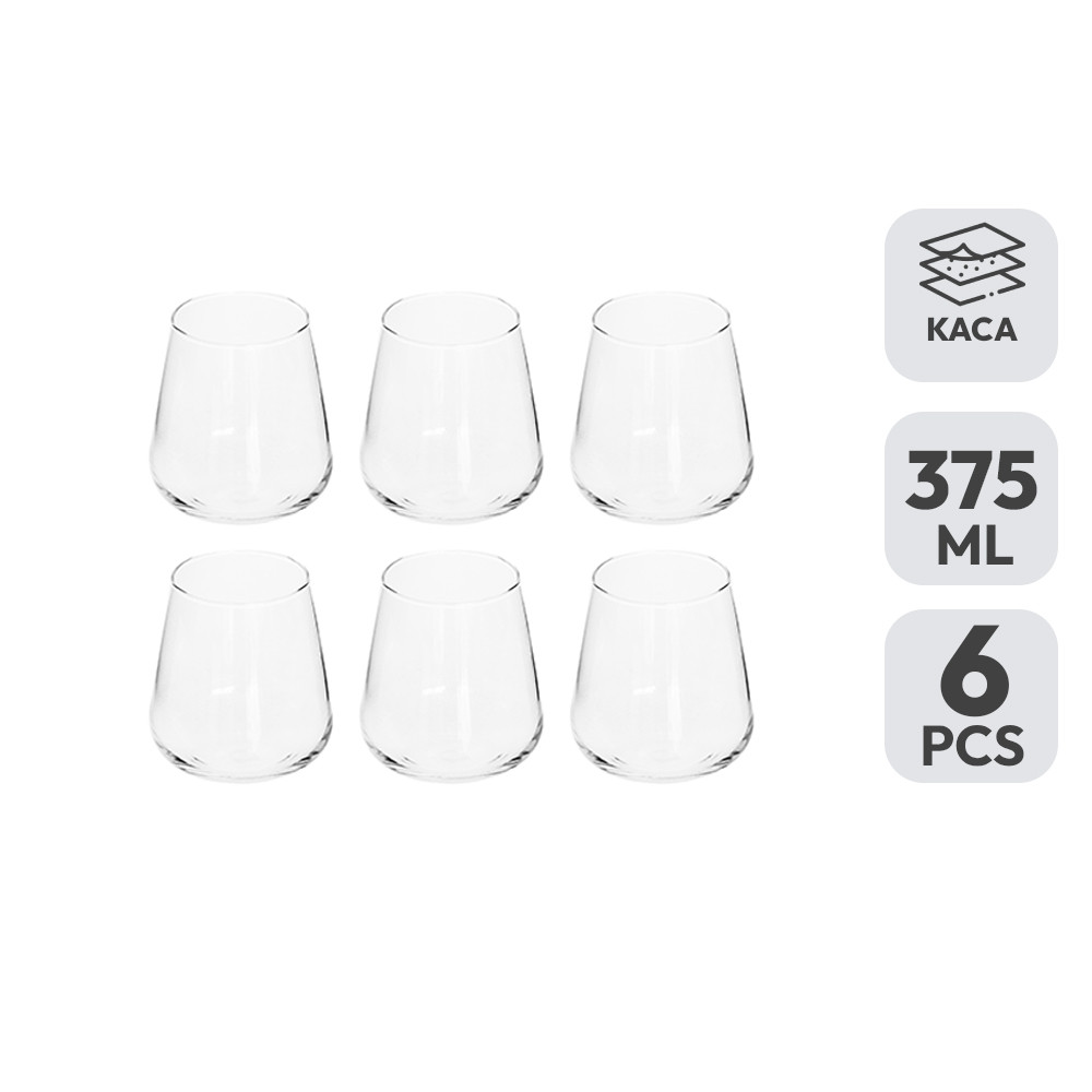 Informa Libbey 375 ml Set 6 Pcs Brilliance Gelas Wine Gelas Kaca Beling Wine Champagne Glass Peralat