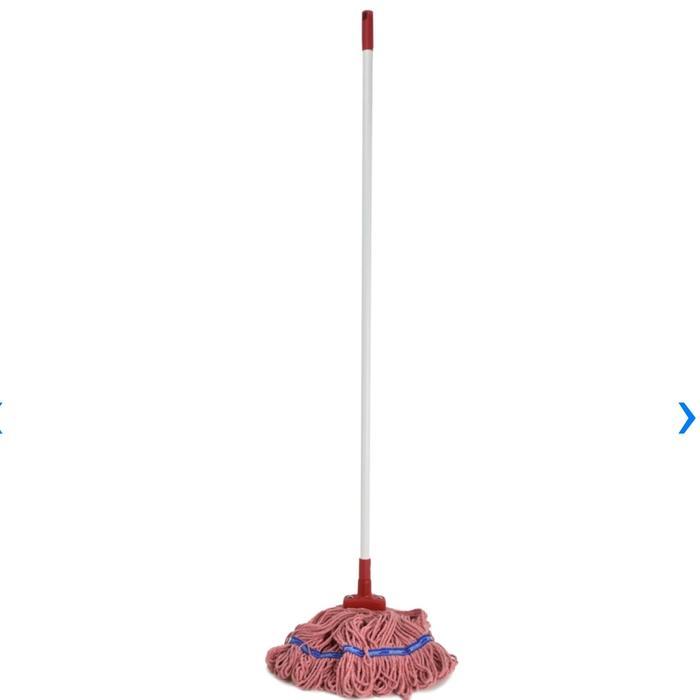 krisbow alat pel mop bergagang / stick pel kain mop / kain pel - Merah