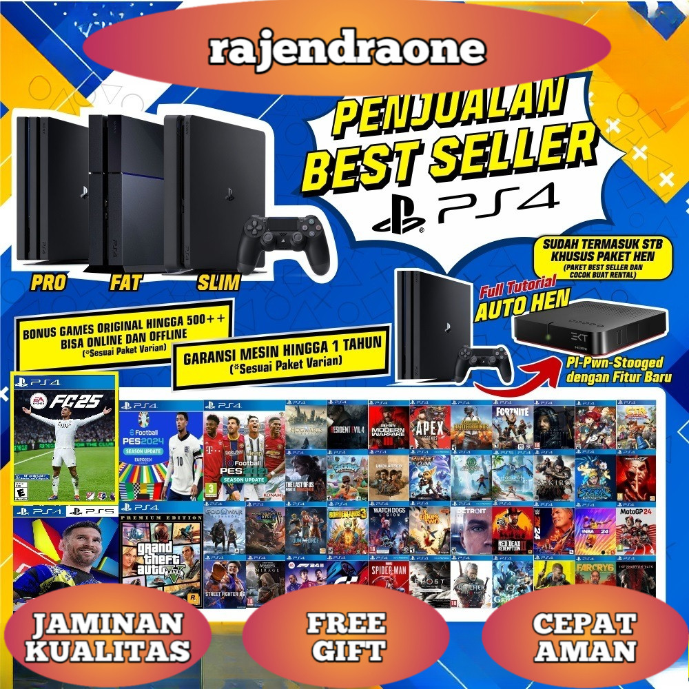 PLAYSTATION 4 PS4 FAT / SLIM / PRO HDD 500GB / 1TB BONUS FULL GAME BISA ONLINE DAN OFFLINE