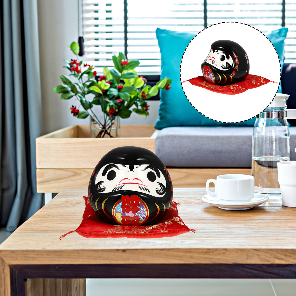 1Pcs Daruma Ceramic Money Saving Box Cute Cartoon Coin Jar Home Saving Pot Decorative Desktop Storag