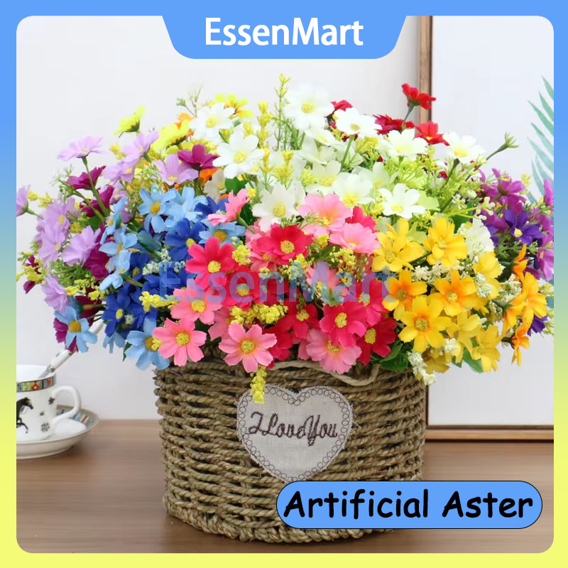 Artificial Aster / Bunga Daisy Chamomile Krisan Premium / Bunga Hias Dekorasi Rumah Backdrop Pelamin