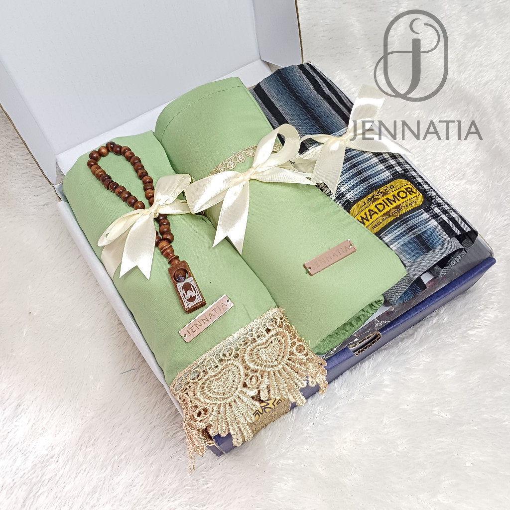 JB28WA Hampers Guru Mukena dan Sarung Premium Free Gift Card/Kado Pernikahan/Hadiah Mukena dan Sarun