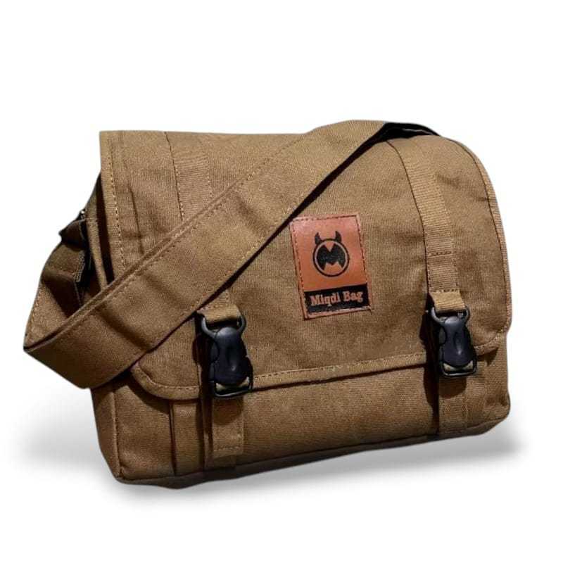 TAS SLEMPANG KANVAS MIQDIBAG TAS KAIN KANVAS PRIA WANITA TAS SLEMPANG BQHAN JEANS