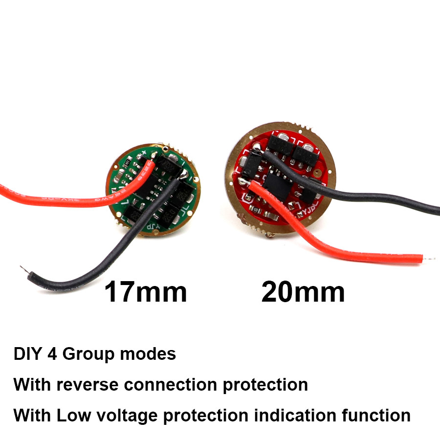 17mm 20mm 7135*8 7135 x 8 chip 4 Groups Modes 2800mA Driver Circuit Board for 10W LED 18650 flashlig
