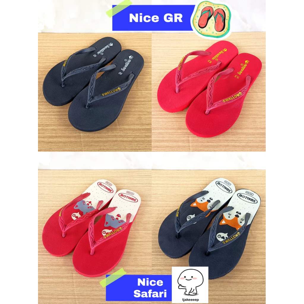 Sandal Jepit Karet Universal Swallow Sandal Karet Jepit Wanita Pria Sandal Jepit Cewek Cowok Swallow