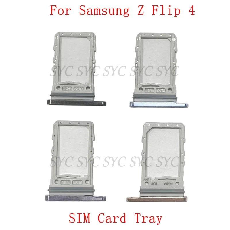 SIM Card Tray SIM Card Slot Holder For Samsung Z Flip 4 F721 Memory MicroSD Sim Card Tray Repair Par