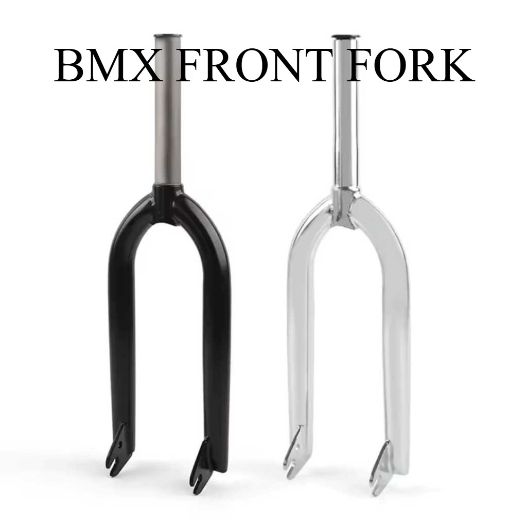 POLSO Garpu Depan BMX 20 Inch CR-MO 28.6 x 163mm Fork Sepeda Kinerja Tinggi Black Chrome Rigid Steer
