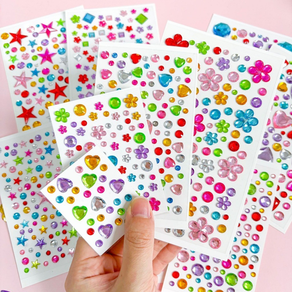KOOKY -  Set Hiasan Wajah Face Eye Aksesoris Make Up Alat Kecantikan Stiker Kristal Manik Manik DIY 