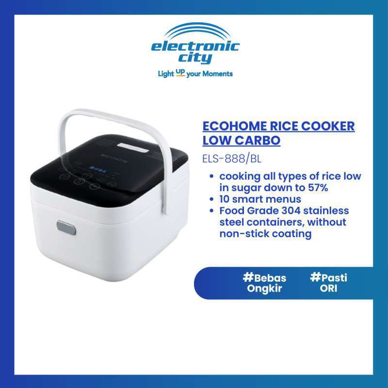 Ecohome Rice Cooker Low Carbo 3L Black - ELS-888/BL