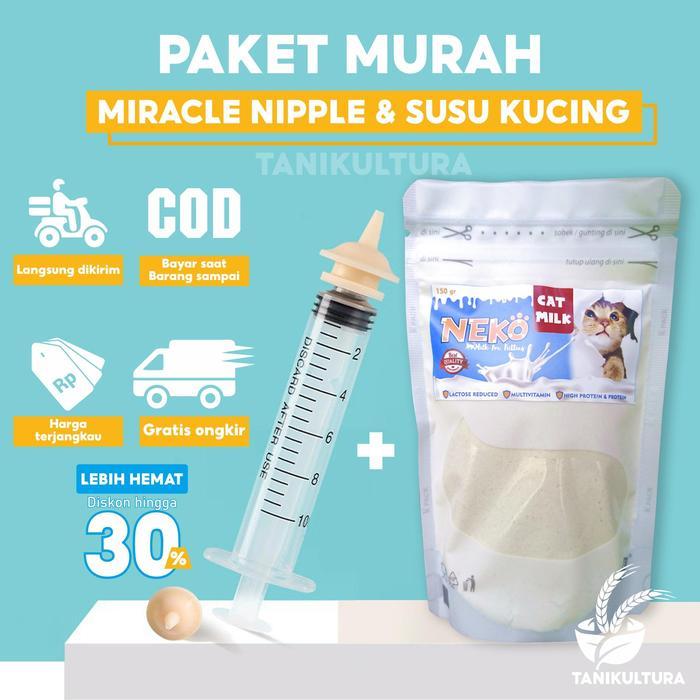 [ Promo ] || Dot dan Susu Kucing Baru Lahir 0 12 Bulan Dot Kucing Miracle Nipple 5ml 10ml + Nipple S