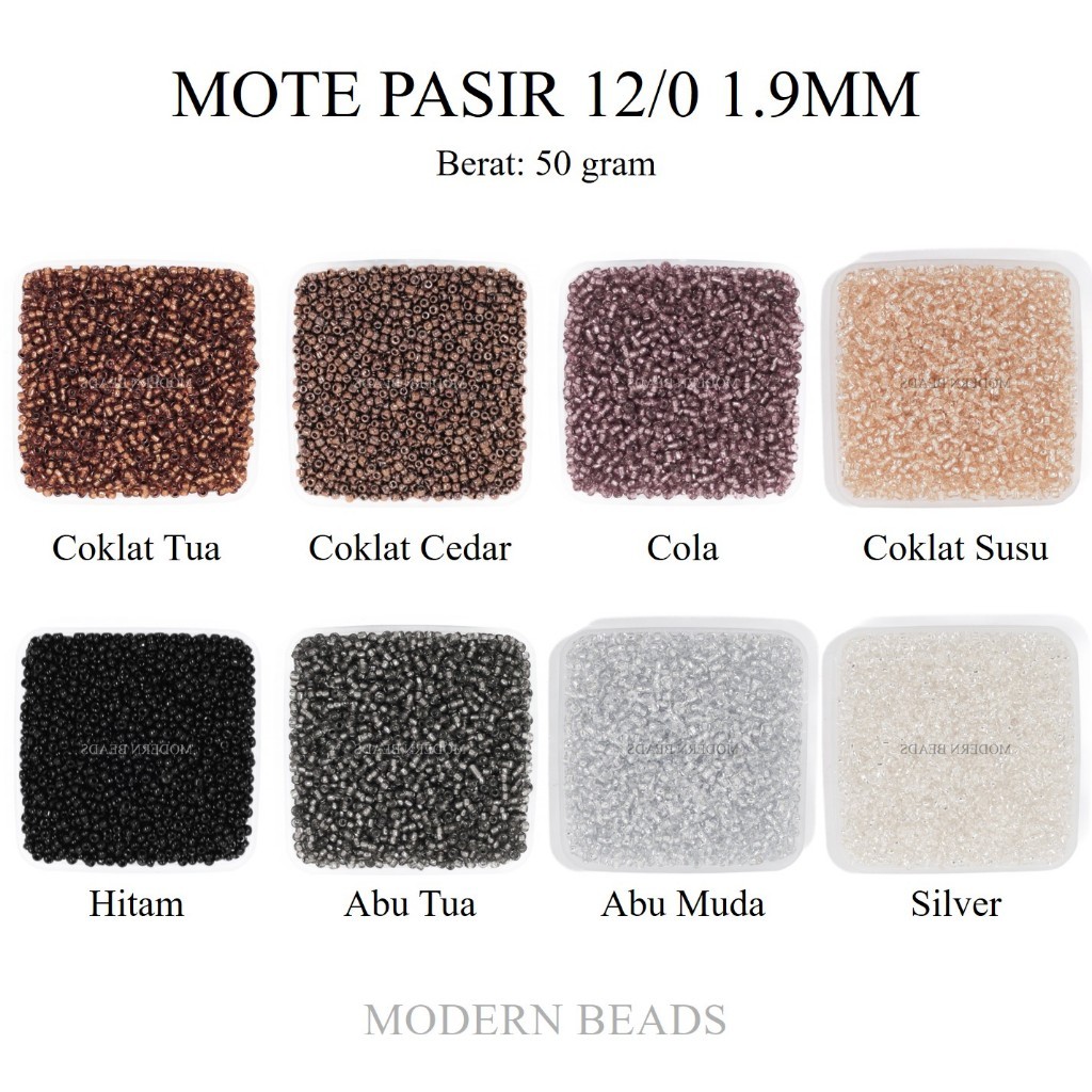 [50 GRAM] Manik Payet Pasir / Mote Manik Pasir 12/0 1.9mm Semi Jepang Coklat Cedar Coklat Tua Puith 