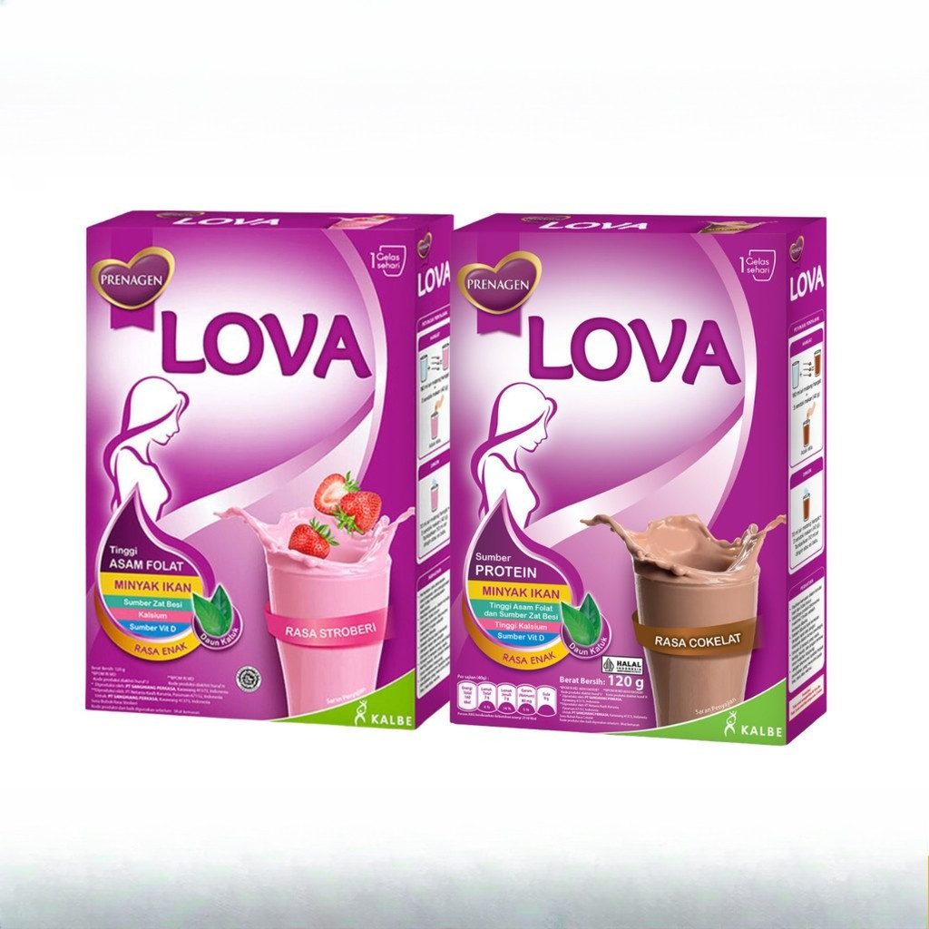 Susu Lova Ibu Hamil 120gr Prenagen Rasa Coklat Dan Strawberry Promil Menyusui Lovamil