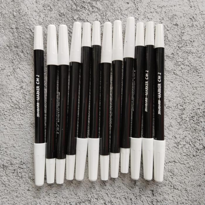 spidol kecil warna hitam merah biru (1 pack isi 12) - hitam