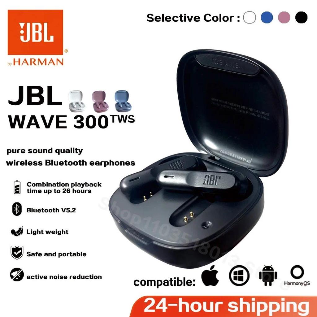 Original JBL Wave 300 TWS True Wireless Earbuds Bluetooth Earphones W300 Bass Sound Sports Earbud wi