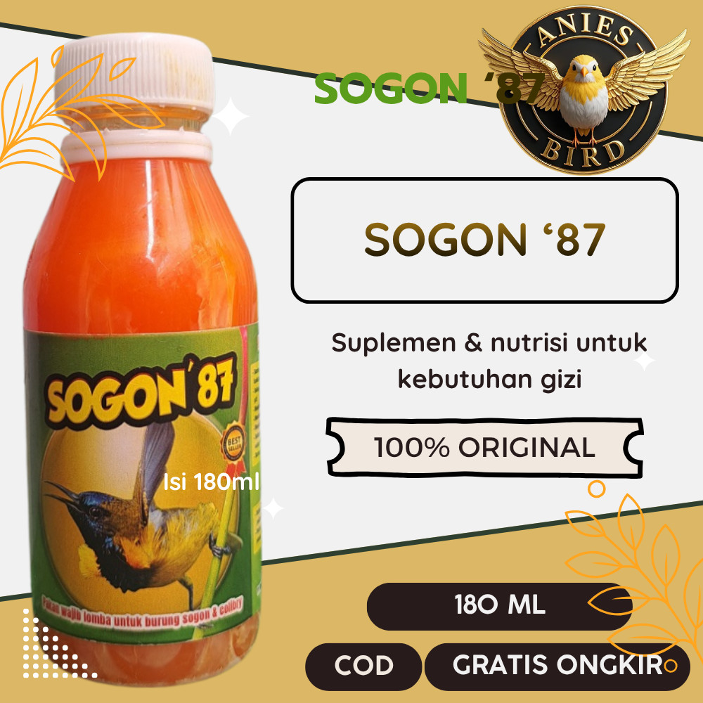 Nektar Sogon 87 180ml Pakan Vitamin Nektar Harian dan Lomba Burung Sogon Kolibri Pleci