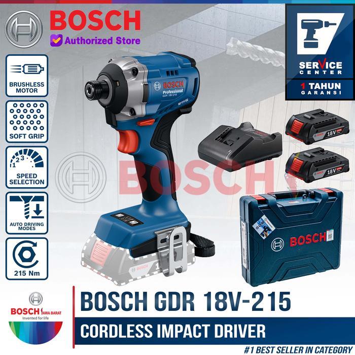 PROMO GASPOLL Mesin Bor Pembuka Obeng Baterai Bosch GDR 18V-215 Impact Driver Cordless Brushless 18 