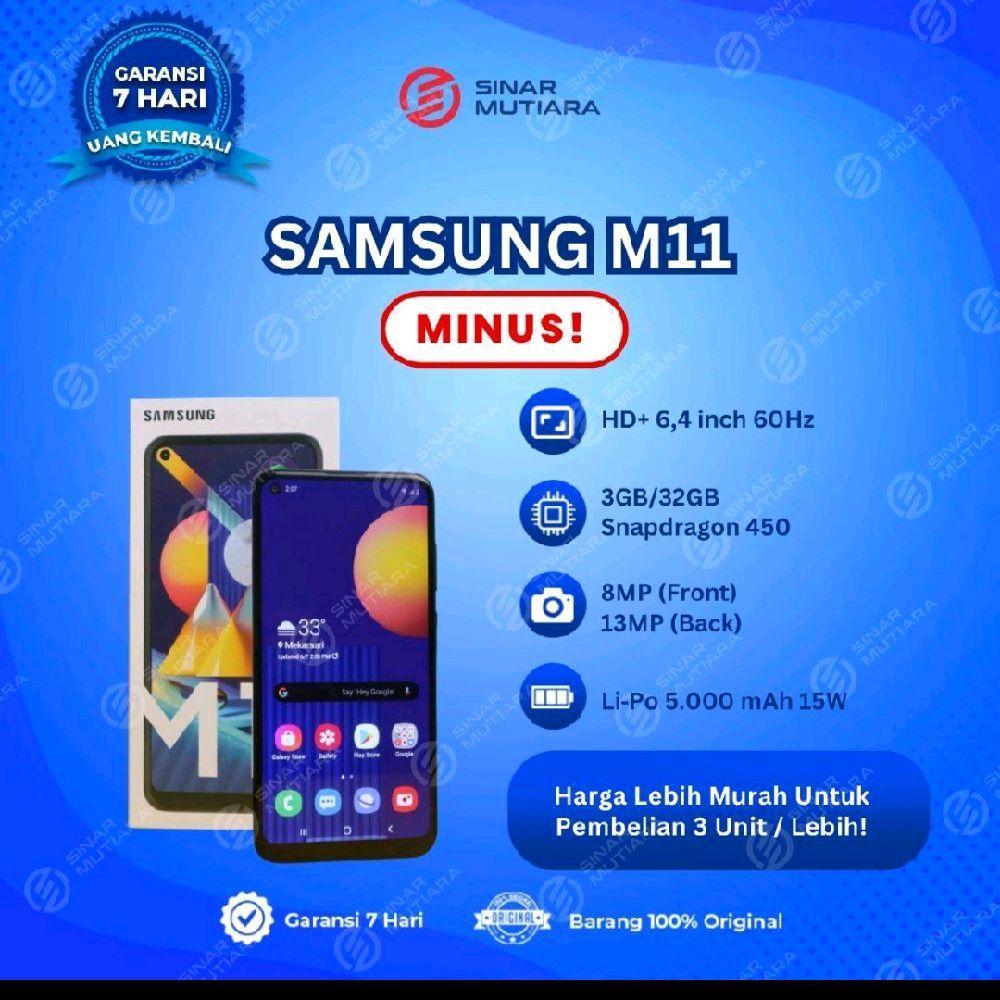 SAMSUNG M11 3/32 GB GRADE X - MINUS HP SECOND ORIGINAL SINAR MUTIARA CELL