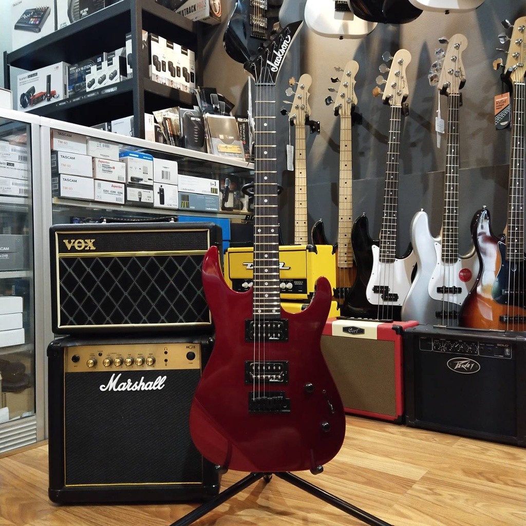 Jackson JS Series Dinky JS12 Electric Guitar,Amaranth FB, Metallic Red