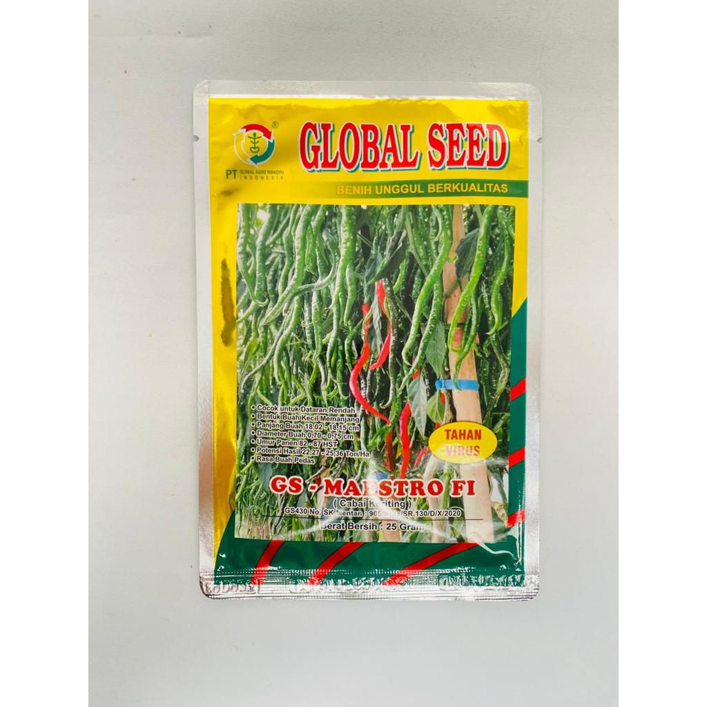 (cod) Benih Cabe Keriting Sumatera Tahan Virus GS MAESTRO isi 25gr dr Global Seed