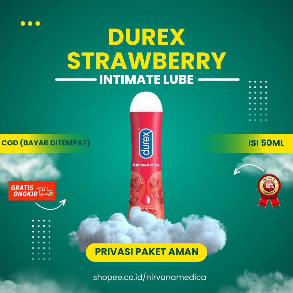 Promo Grand Opening Durex Strawberry Pelumas Gel Seks Pria & Wanita Rasa Strawberry 50ml Bottle - Lu
